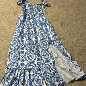 Blue and White Maxi Dress